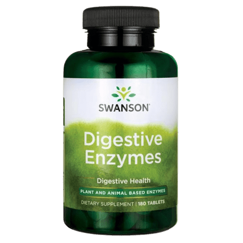 Digestive Enzymes – Swanson Premium, Plant & Animal Based Enzymes, 180 Tablets