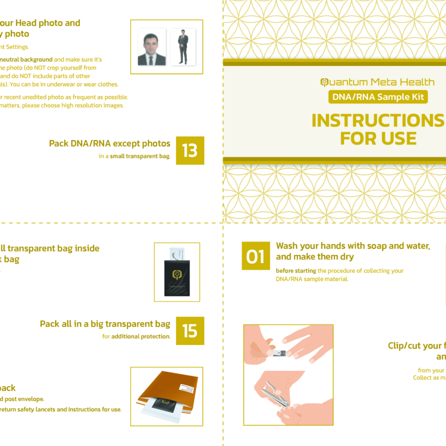 DNA/RNA Sample Kit illustrated instructions page one
